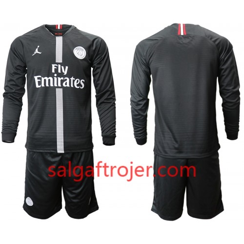 Paris Saint-Germain Fodboldtrøjer Jodan Sort Børn 3. sæt 2018/19 Langærmet Paris Saint-Germain Fodboldtrøjer Jodan Sort Børn 3. sæt 2018/19 Langærmet